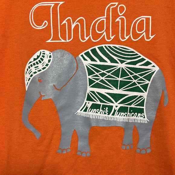 Vintage Single Stitch T-Shirt Bright Orange Elephant Logo Size XL Made in USA - Picture 2 of 7